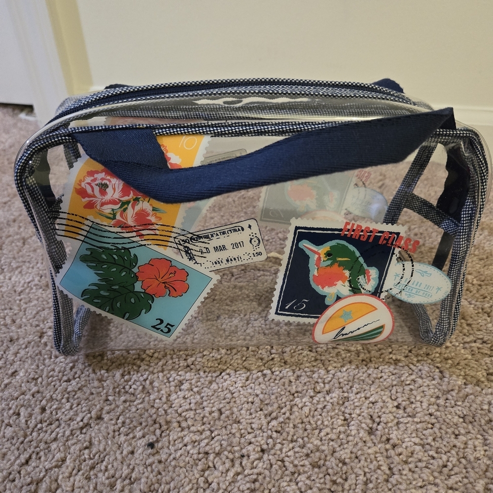 Vera Bradley Mini Ditty Travel Set Cuban Stamps 3PC